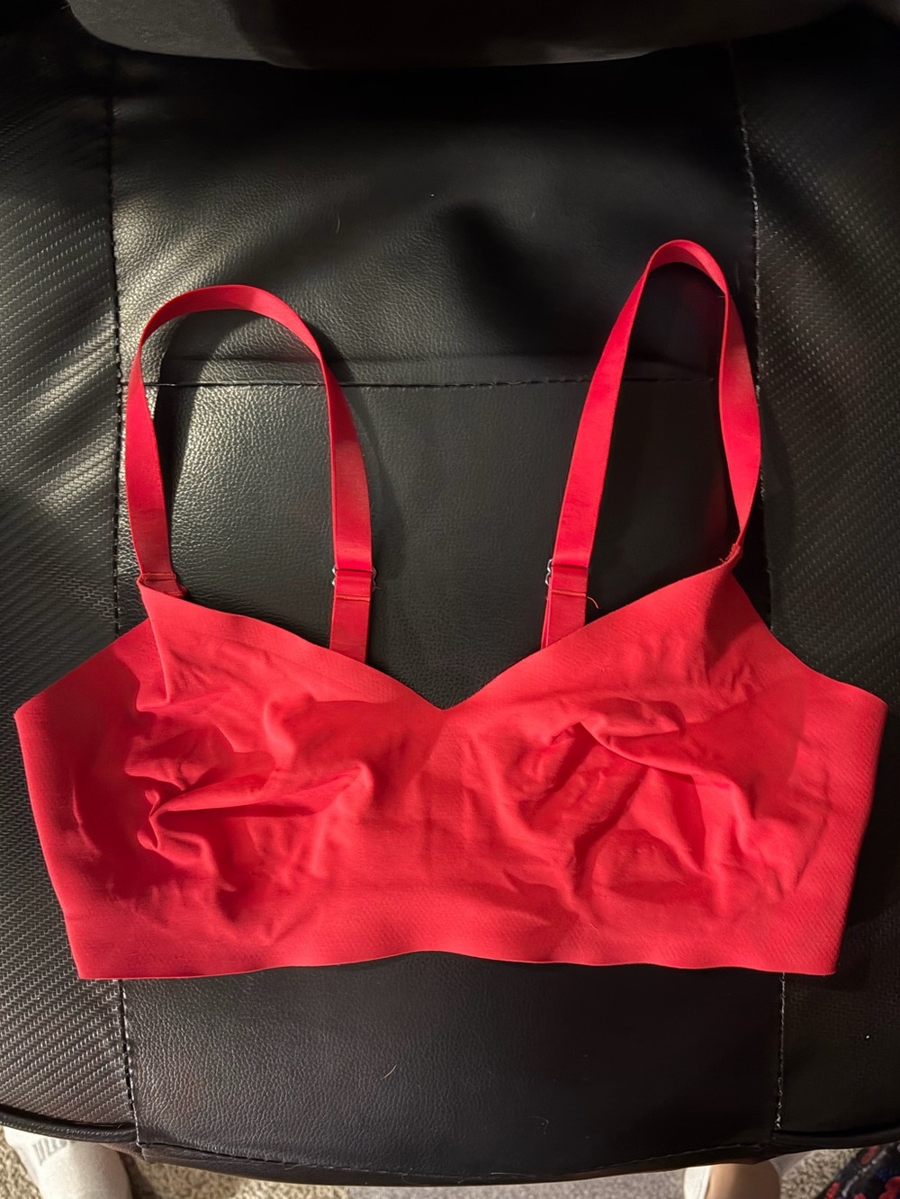 Red Seamless Bralette with Adjustable Straps